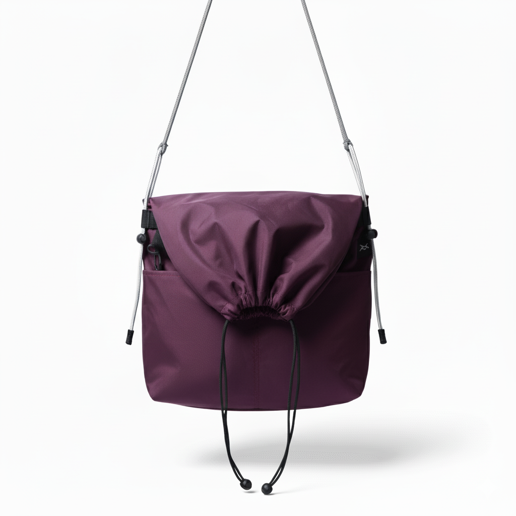 Person wearing a water-resistant crossbody sling bag, a perfect small everyday utility bag.